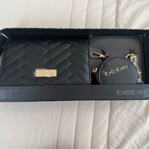 Bebe Black Crossbody Bag Set